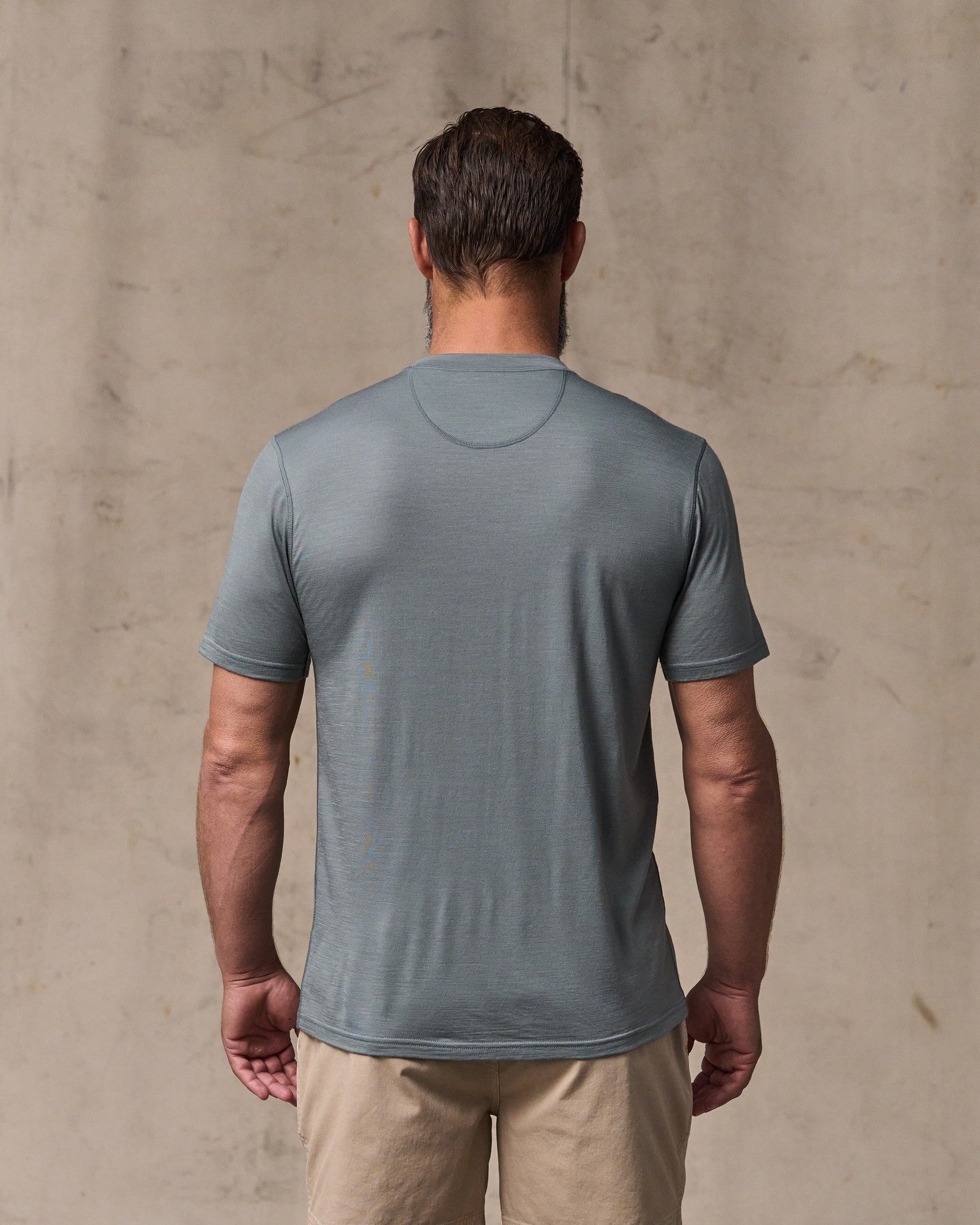 Alternative view of Wool-Blend UPF T-Shirt - Sage Gray