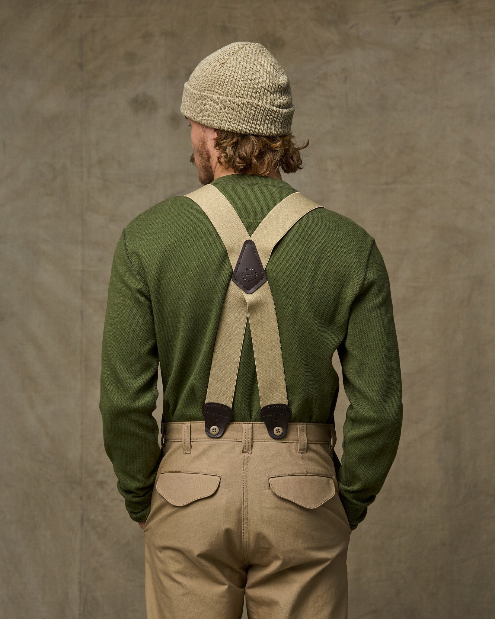 Alternative view of Filson Logger Suspenders - Sand
